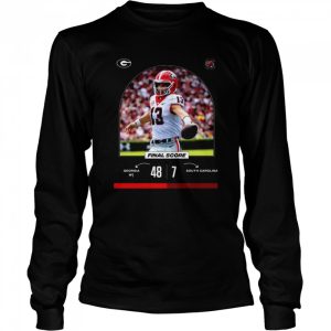 Georgia 48 vs 7 South Carolina Final Score game day 2022 shirt 3