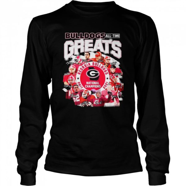 Georgia Bulldogs all time Greats National Champions 2017-2021 signatures shirt