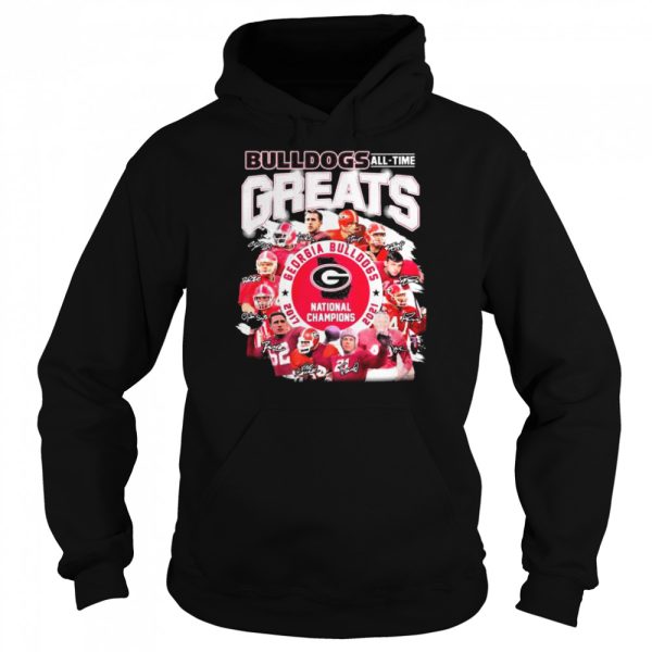 Georgia Bulldogs all time Greats National Champions 2017-2021 signatures shirt