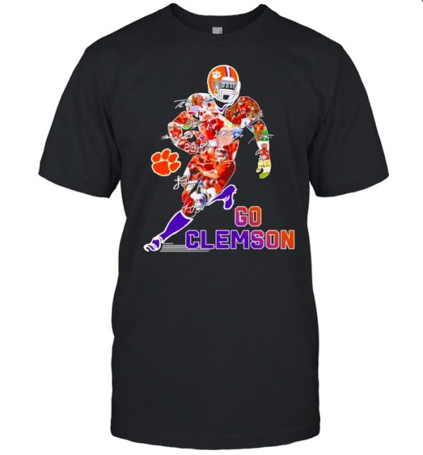 Go Clemson Tigers football college signatures shirt