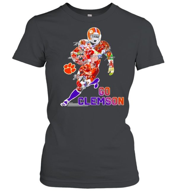 Go Clemson Tigers football college signatures shirt