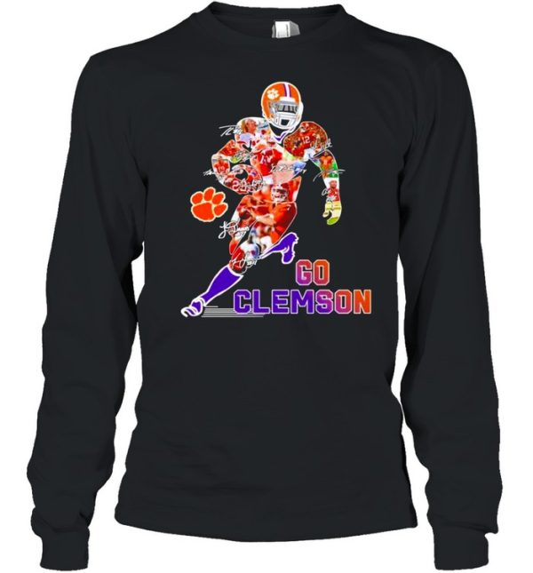 Go Clemson Tigers football college signatures shirt