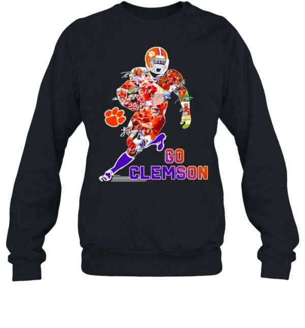 Go Clemson Tigers football college signatures shirt