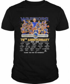 Golden State Warriors Team 76th anniversary 1946 2022 thank you for the memories signatures shirt 1