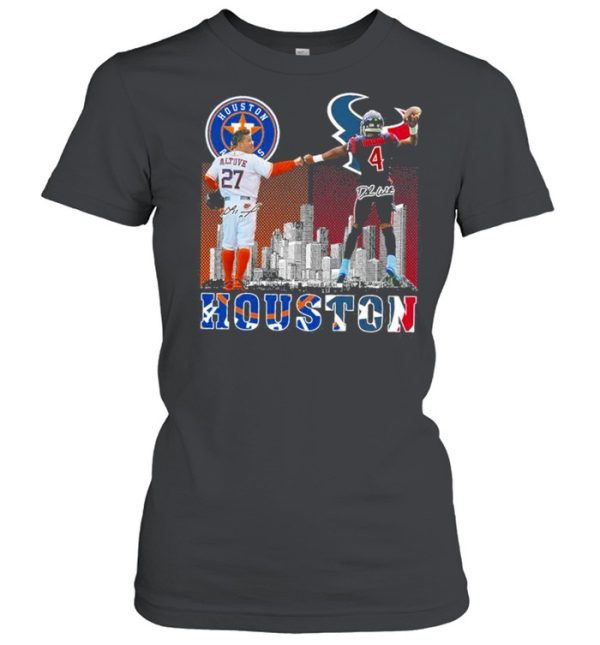 Houston astros alitove 27 and watson new texans city signature shirt