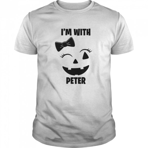 I’m With Peter Funny Couples Halloween Winking Girl Pumpkin shirt