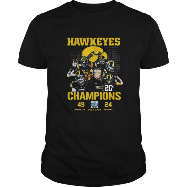 Iowa Hawkeyes Champions 2019 Holiday Bowl shirt