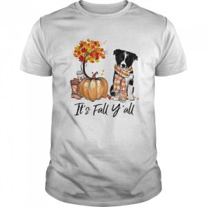 Its Fall Yall Border Collie Dog Halloween shirt