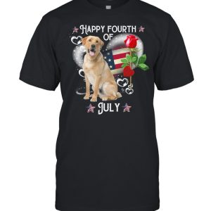 Labrador Retriever Happy Fourth Of July Black Standard American Flag shirt