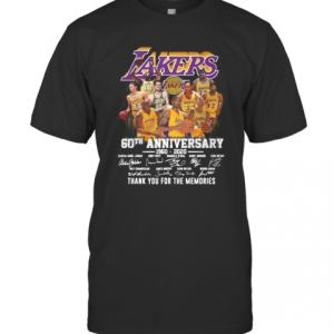 Los Angeles Lakers 60Th Anniversary 1960 2020 Thank You For The Memories Signatures T-Shirt