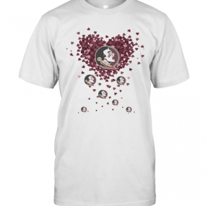 Love Florida State Seminoles Logo Hearts T-Shirt