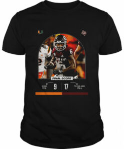 Miami 9 vs 17 Texas AampM Final Score game day 2022 shirt 1