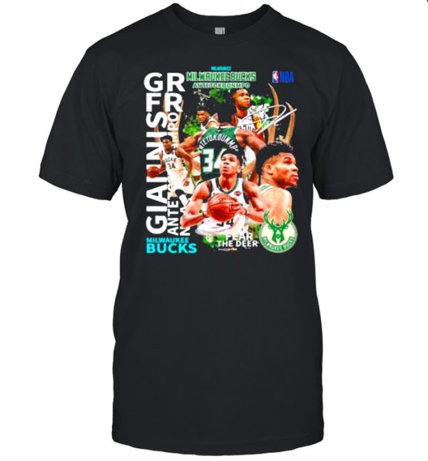 Milwuakee Antetokonmpo NBA Fear The Deer Bucks Shirt