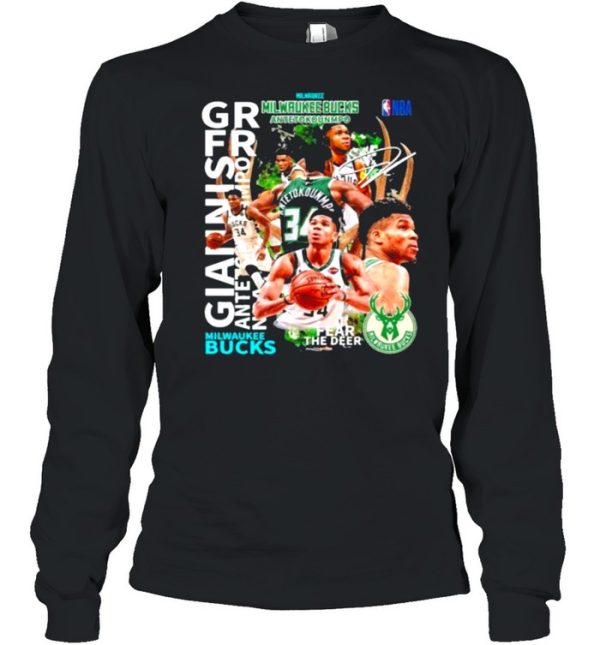 Milwuakee Antetokonmpo NBA Fear The Deer Bucks Shirt