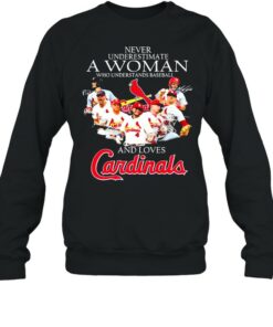 Never Underestimate A Woman Who Understand Baseball And Loves Cardinals Signature Shirt 4