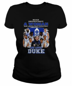 Never underestimate a woman who understands basketball and loves Duke Blue Devils signatures 2022 shirt 2