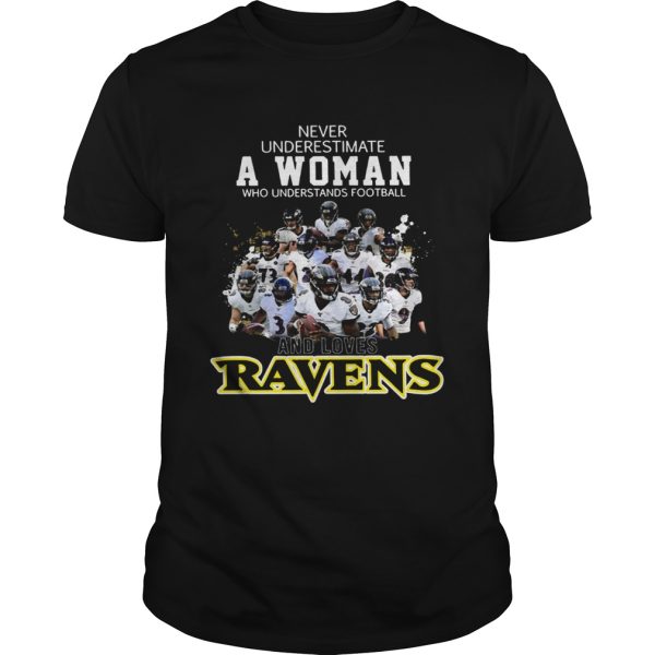 Never underestimate a woman who understands football Ravens shirt