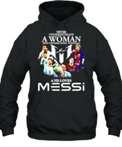 Never underestimate a woman who understands football and loves Messi shirt 5