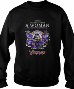 Never underestimate a woman who understands football and loves Minnesota Vikings signatures 2022 shirt 4