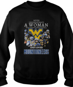 Never underestimate a woman who understands football and loves west virginia mountaineers signatures 2022 shirt 4