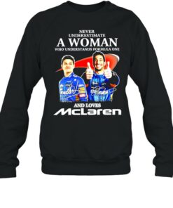 Never underestimate a woman who understands formula one and loves Mclaren signatures shirt 4