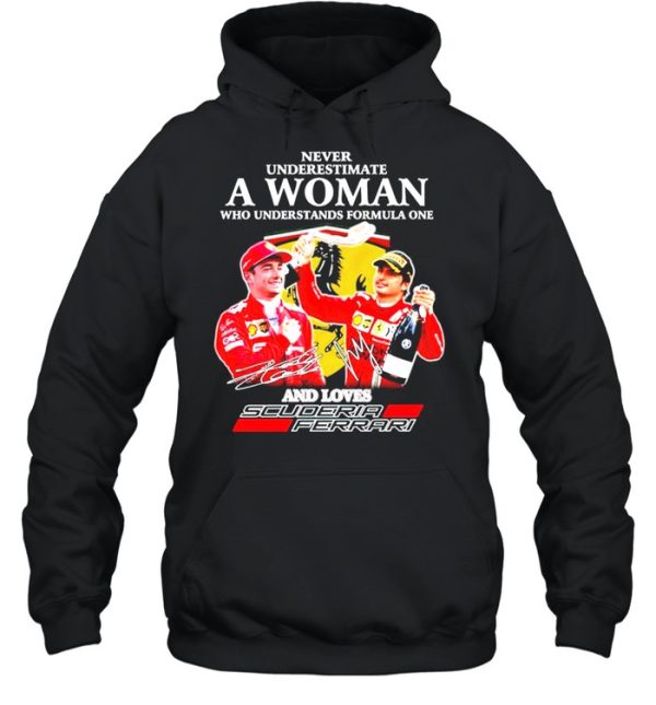 Never underestimate a woman who understands formula one and loves Scuderia Ferrari shirt