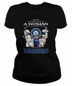 Never undestrima a woman who understands baseball and loves Seattle Mariners signatures shirt 2