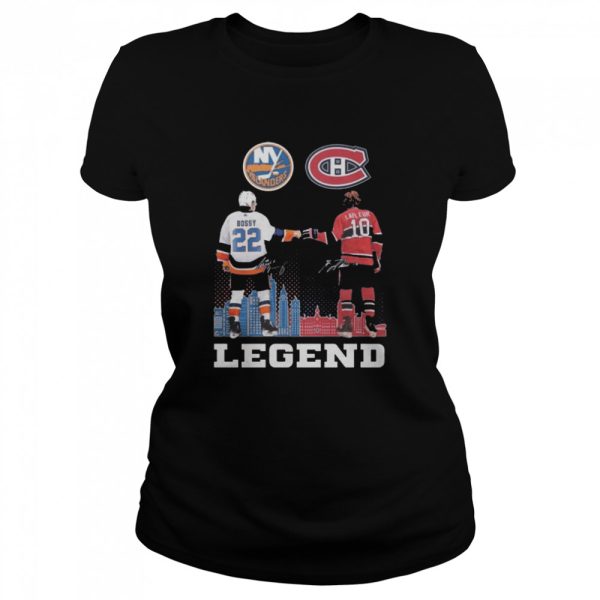New York Islanders Bossy and Montreal Canadiens Lafleur legend signatures shirt