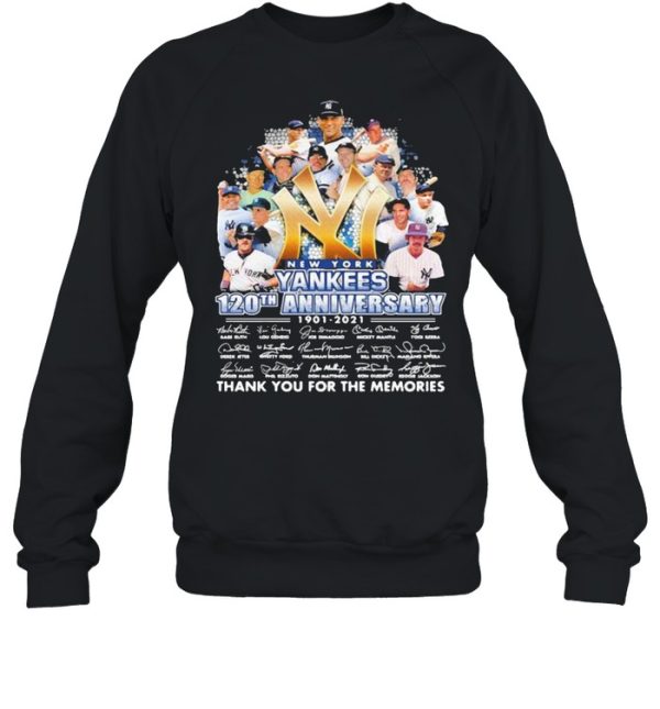 New York Yankees 120th Anniversary 1901 – 2021 Thank You For The Memories Shirt