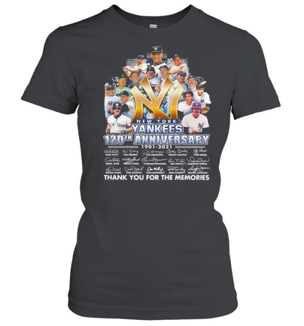 New York Yankees 120th Anniversary 1921 2021 Thank You For The Memories Signature shirt