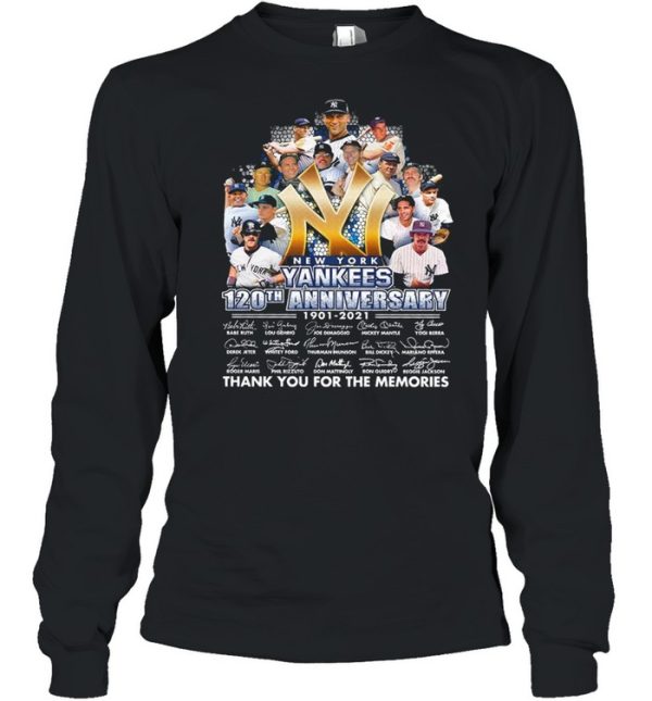 New York Yankees 120th Anniversary 1921 2021 Thank You For The Memories Signature shirt