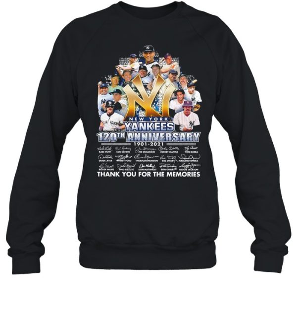 New York Yankees 120th Anniversary 1921 2021 Thank You For The Memories Signature shirt