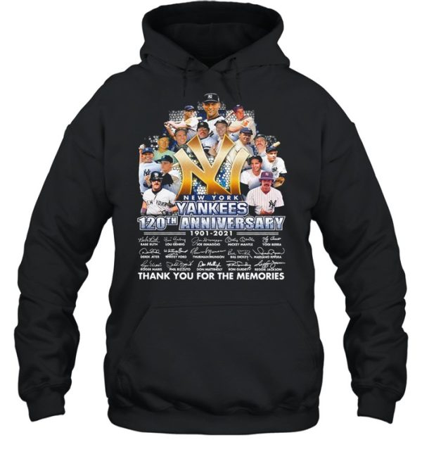 New York Yankees 120th Anniversary 1921 2021 Thank You For The Memories Signature shirt