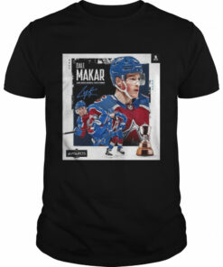Nhl colorado avalanche cale makar the first career james norris memorial trophy shirt 1