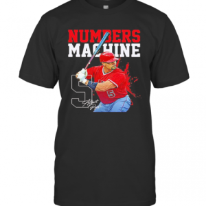 Numbers Machine 5 Albert Pyles Baseball Team Signature T-Shirt