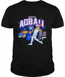Ochai Agbaji Kansas Jayhawks Caricature Dunk Shirt 1