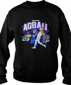 Ochai Agbaji Kansas Jayhawks Caricature Dunk Shirt 4