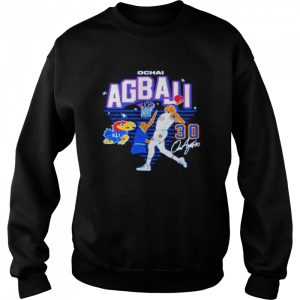 Ochai Agbaji Kansas Jayhawks Caricature Dunk Shirt 4