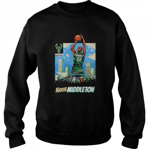 Original Bucks khris middleton skyline milwaukee bucks shirt