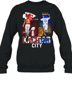 Patrick Mahomes KC Chiefs and Salvador Prez KC Royals signature shirt 4
