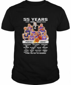 Phoenix Suns 55 years 1968 2023 thank you for the memories signatures shirt 1