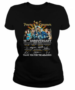 Pirates of the Caribbean 19th anniversary 2003 2022 thank you for the memories signatures shirt 2