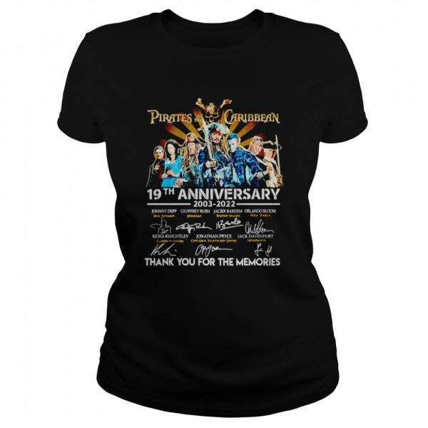 Pirates of the Caribbean 19th anniversary 2003-2022 thank you for the memories signatures shirt