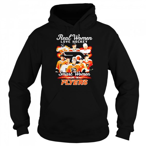 Real women love hockey smart women love the Philadelphia Flyers signatures shirt