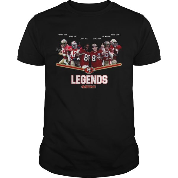 San Francisco 49ers Legends Dwight Clark Ronnie LOtt Jerry Rice shirt