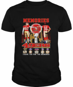 San Francisco 49ers memories Rice and Montana signatures shirt 1