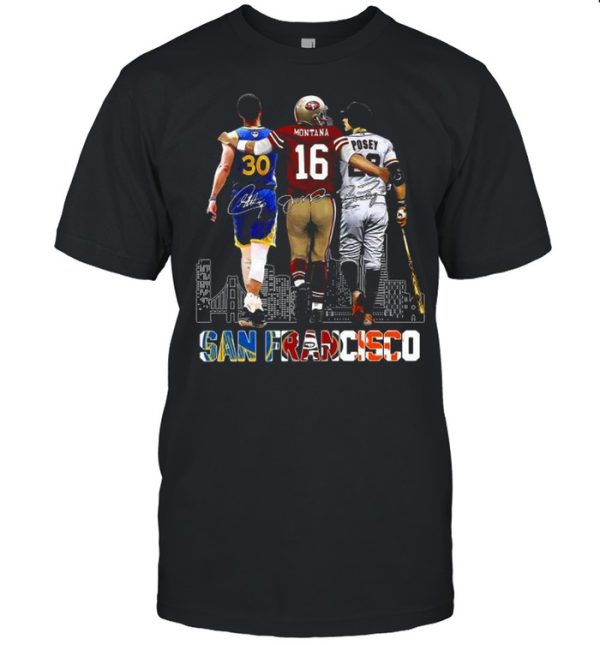 San Francisco Montana Curry Montana and Posey signatures 2021 shirt