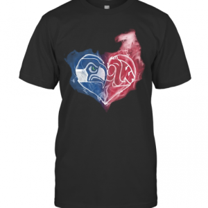 Seattle Seahawks And Washington State Cougars Heart Smoke T-Shirt