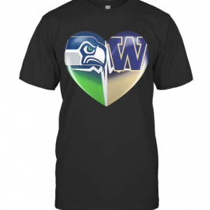 Seattle Seahawks And Winnipeg Blue Bombers Heart Heartbeat T-Shirt