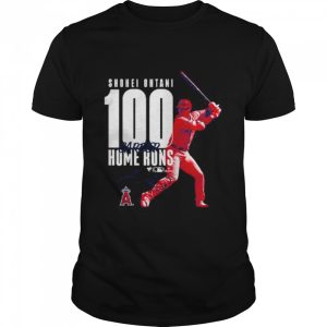 Shohei Ohtani Los Angeles Angels 100th Career Home Run Signature T-Shirt